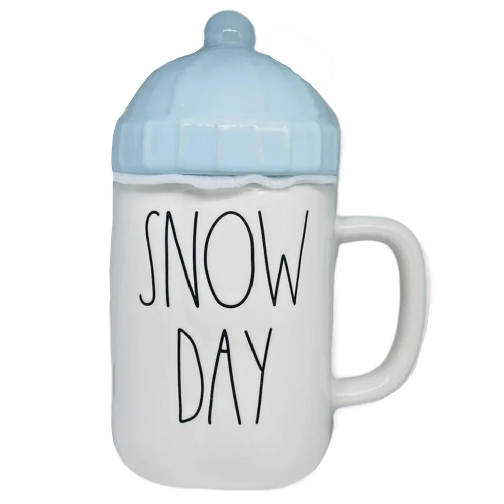 Rae Dunn Snow Day Mug with Blue Lid